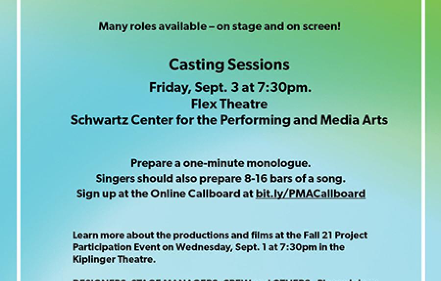 Flyer for PMA&#039;s Call for Actors