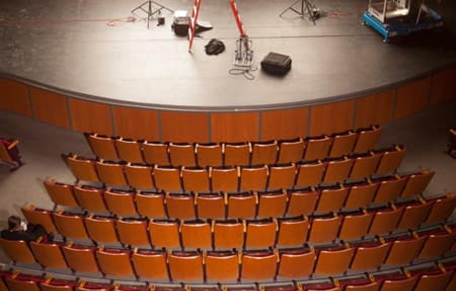 Aerial view of the Kiplinger Theatre stage