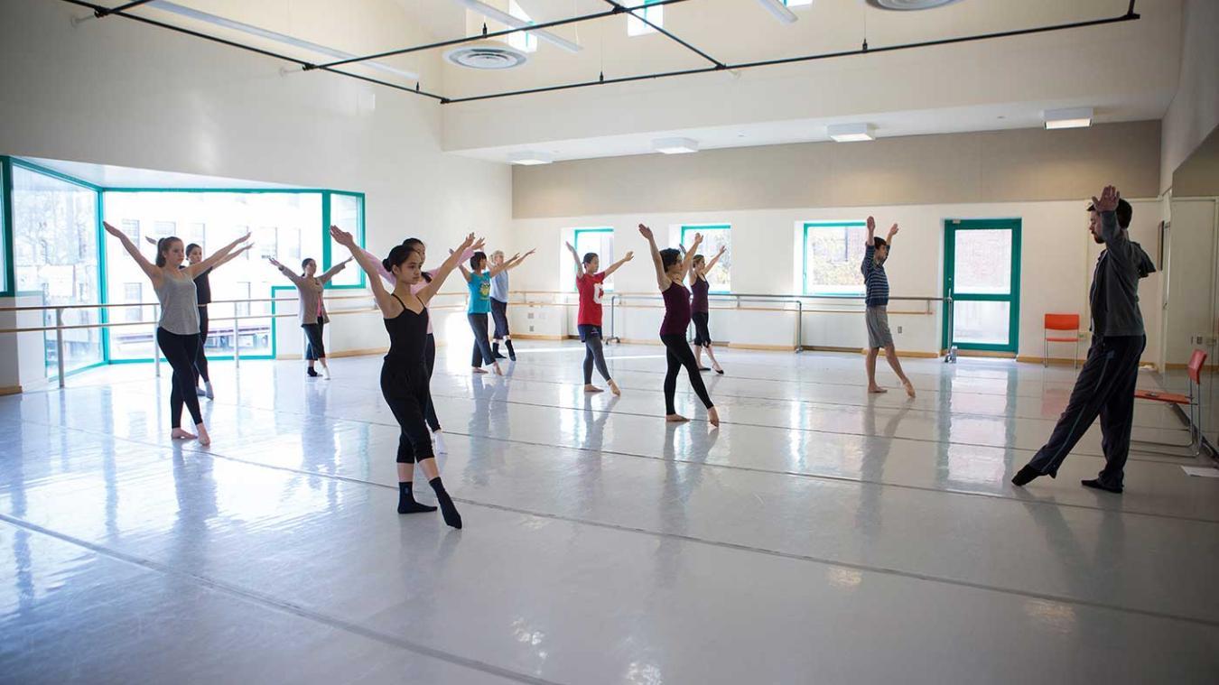 Students in a dance studio