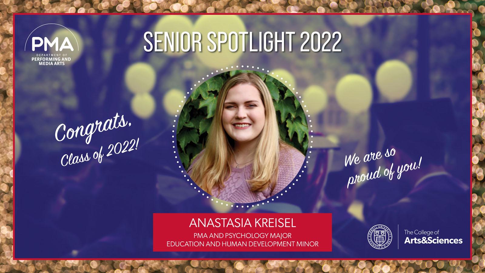 Photo of Graduate Spotlight 2022 Anastasia Kreisel