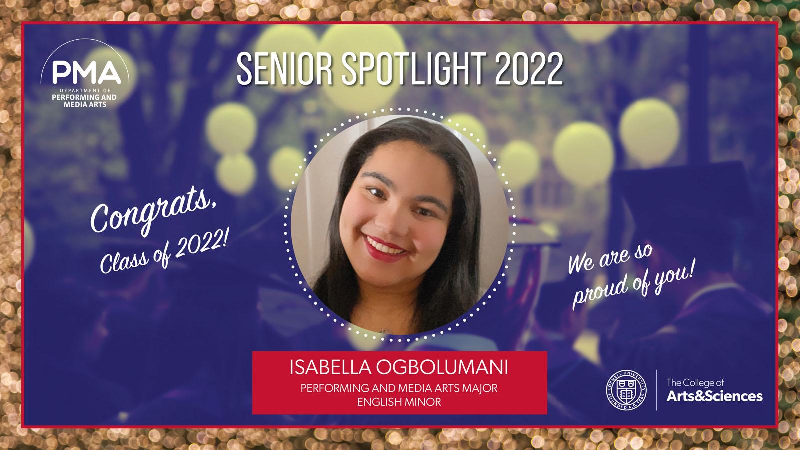 Photo of Graduate Spotlight 2022 Isabella Ogbolumani