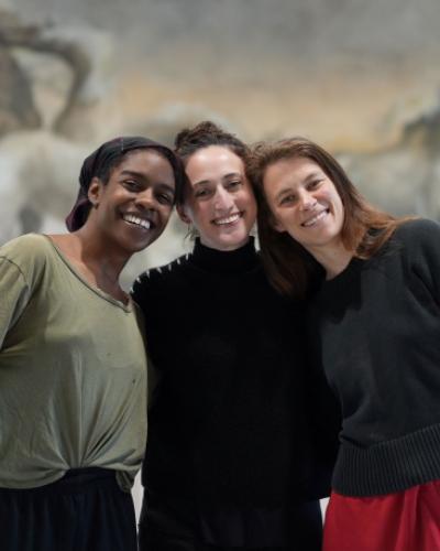 Kayla Farrish (left), Danielle Russo (center), and Ingrid Kapteyn (right) are smiling at the camera.