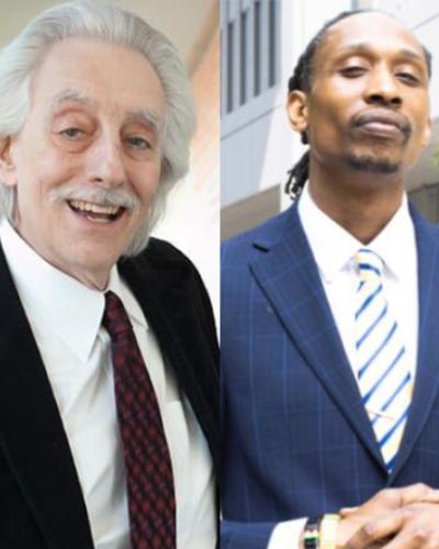 On left, Bruce Levitt headshot. On right, Isaac I. Scott headshot