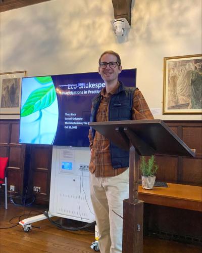 Theo Black presenting at The Shakespeare Institute in Stratford-upon-Avon