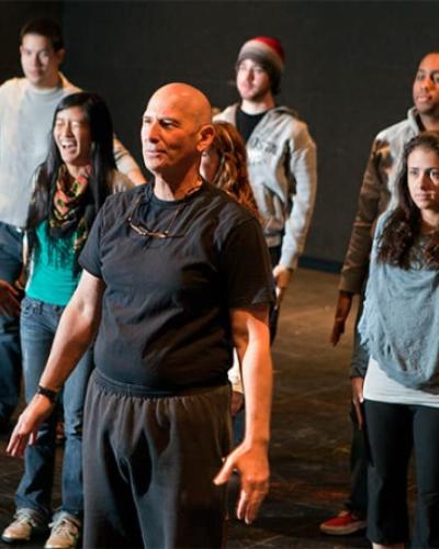 David Feldshuh leading a class in an acting exercise