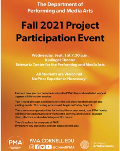 Flyer for Fall 2021 Project Participation Event