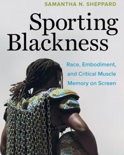 Cover of Sporting Blackness book featuring a Black football player